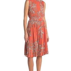 ✨HPx2✨NWT nanette lepore orange floral pleated spring dress